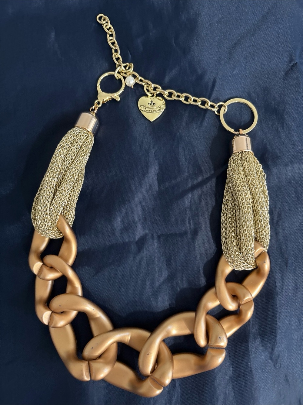 Juicy Couture Gold-Tone Chunky Chain & Tassel Necklace